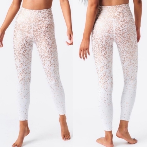 ZYIA Active White‎ Stay Gold Light n Tight Hi-Rise 7/8 Leggings Size 2 - Picture 1 of 8